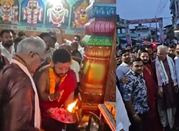 पूर्व मुख्यमंत्री भूपेश बघेल ने अमलीपदर में भगवान जगन्नाथ के किए दर्शन