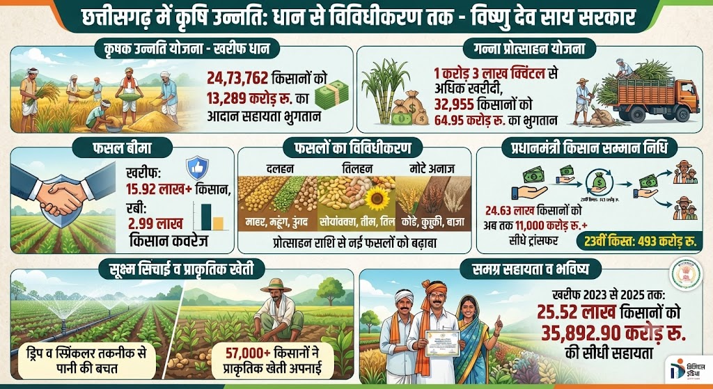 Chhattisgarh Agriculture News: धान से आगे बढ़ी खेती, आधुनिक और नगदी फसलों से किसानों की आय में नई उम्मीद