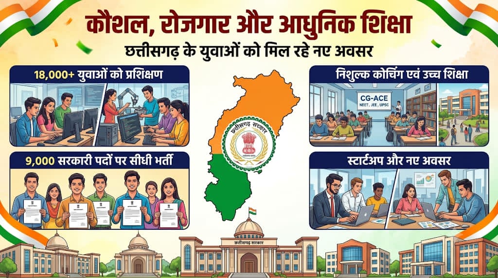 Chhattisgarh Youth Development: कौशल, रोजगार और आधुनिक शिक्षा पर जोर, 18 हजार से ज्यादा युवाओं को मिला प्रशिक्षण