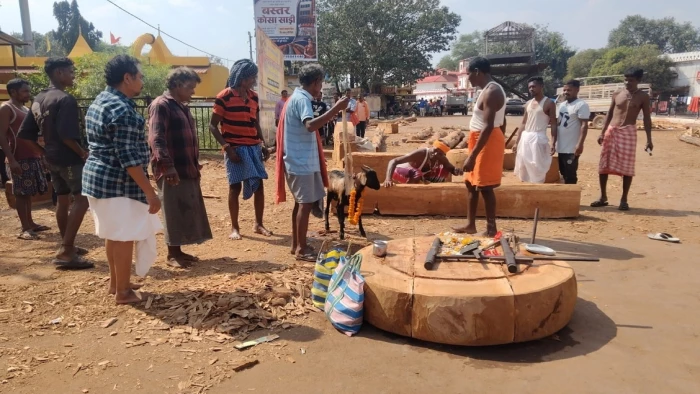 Bastar Dussehra 2026: बस्तर दशहरा में पूरी हुई नार फोड़नी रस्म, आठ पहियों वाले विशाल रथ को अंतिम रूप देने की तैयारी तेज
